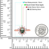 Pear Teardrop Natural Stone Floral Ring