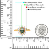 Pear Teardrop Natural Stone Floral Ring