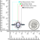 Pear Teardrop Natural Stone Floral Ring