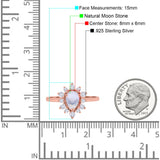 Pear Teardrop Natural Stone Floral Ring