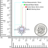 Pear Teardrop Natural Stone Floral Ring