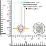 Pear Teardrop Natural Stone Floral Ring