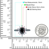 Pear Teardrop Natural Stone Floral Ring