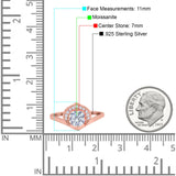 Art Deco Round Natural Stone Leaf Style Ring