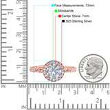 Art Deco Round Natural Stone Halo Ring