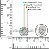 Art Deco Round Natural Stone Halo Ring