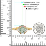 Art Deco Round Natural Stone Halo Ring