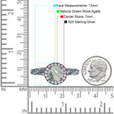 Art Deco Round Natural Stone Halo Ring