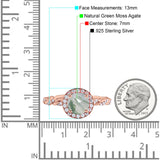 Art Deco Round Natural Stone Halo Ring