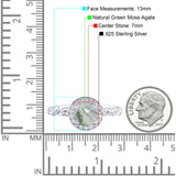 Art Deco Round Natural Stone Halo Ring