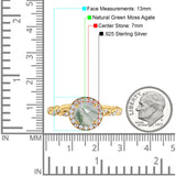 Art Deco Round Natural Stone Halo Ring