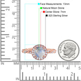 Art Deco Round Natural Stone Halo Ring