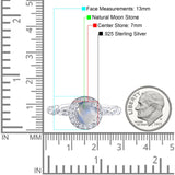 Art Deco Round Natural Stone Halo Ring