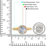 Art Deco Round Natural Stone Halo Ring