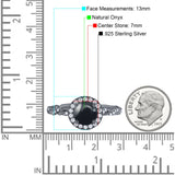 Art Deco Round Natural Stone Halo Ring