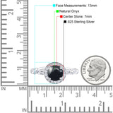 Art Deco Round Natural Stone Halo Ring