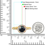 Art Deco Round Natural Stone Halo Ring