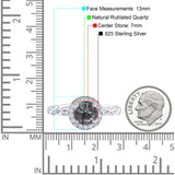 Art Deco Round Natural Stone Halo Ring