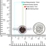 Art Deco Round Natural Stone Halo Ring