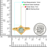 Minimalist Round Natural Stone Solitaire Ring