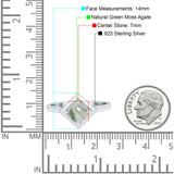 Minimalist Round Natural Stone Solitaire Ring