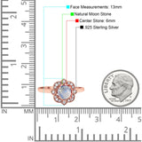 Floral Style Round Natural Stone Ring