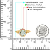 Art Deco Oval Natural Stone Floral Ring