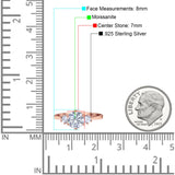 Art Deco Round Natural Stone Three Stone Ring