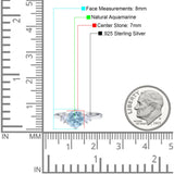 Art Deco Round Natural Stone Three Stone Ring