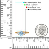 Art Deco Round Natural Stone Three Stone Ring