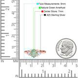 Art Deco Round Natural Stone Three Stone Ring