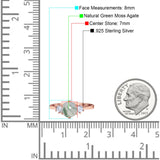 Art Deco Round Natural Stone Three Stone Ring