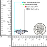 Art Deco Round Natural Stone Three Stone Ring