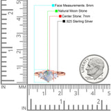 Art Deco Round Natural Stone Three Stone Ring