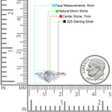 Art Deco Round Natural Stone Three Stone Ring