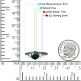 Art Deco Round Natural Stone Three Stone Ring