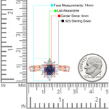 Art Deco Round Natural Stone Flower Ring