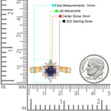 Art Deco Round Natural Stone Flower Ring