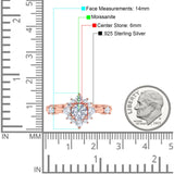 Art Deco Round Natural Stone Flower Ring