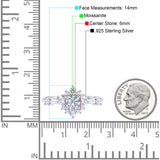 Art Deco Round Natural Stone Flower Ring