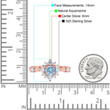 Art Deco Round Natural Stone Flower Ring