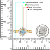 Art Deco Round Natural Stone Flower Ring