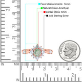 Art Deco Round Natural Stone Flower Ring