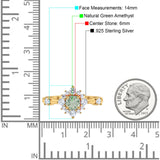 Art Deco Round Natural Stone Flower Ring