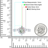 Art Deco Round Natural Stone Flower Ring