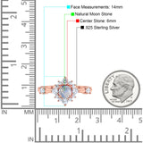 Art Deco Round Natural Stone Flower Ring