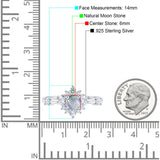 Art Deco Round Natural Stone Flower Ring