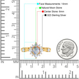 Art Deco Round Natural Stone Flower Ring