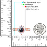 Art Deco Round Natural Stone Flower Ring