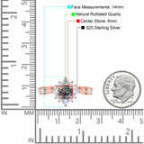 Art Deco Round Natural Stone Flower Ring